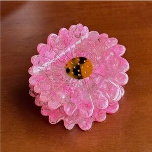 Pink Daisy, sunflower hair claw acetate acrylic